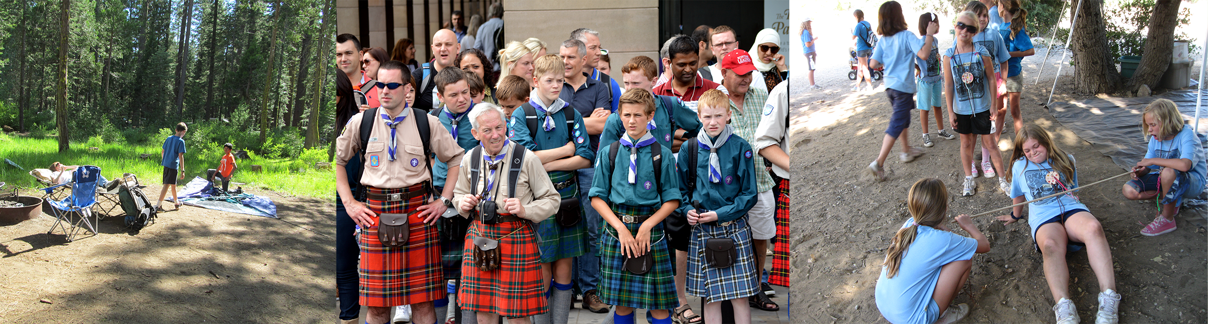 Scouts Banner - Group on a camping outing